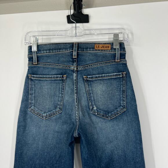 Le Jean Vivie Slim-Leg Jeans Button Fly Cut Hem - Picture 6 of 7